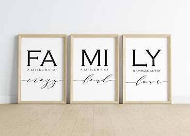 Wooden Frame 3 pieces - Family