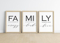 Wooden Frame 3 pieces - Family