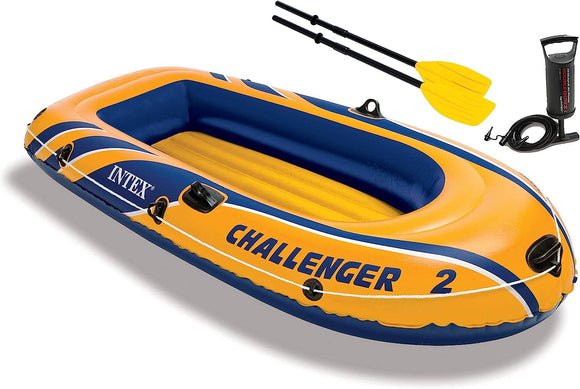 Intex Challenger 2 Boat Set 68367, 2-Person (236 x 114 x 41 cm) yellow - blue